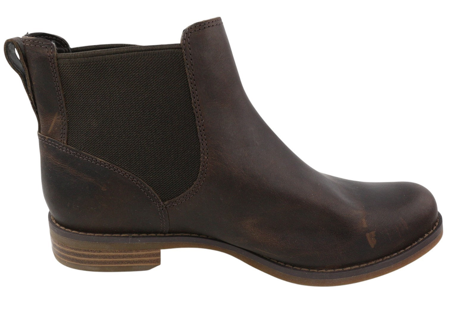 TIMBERLAND A1KHW Women EU38/38.5 Dark Brown Leather Ankle Boots Almond Toe