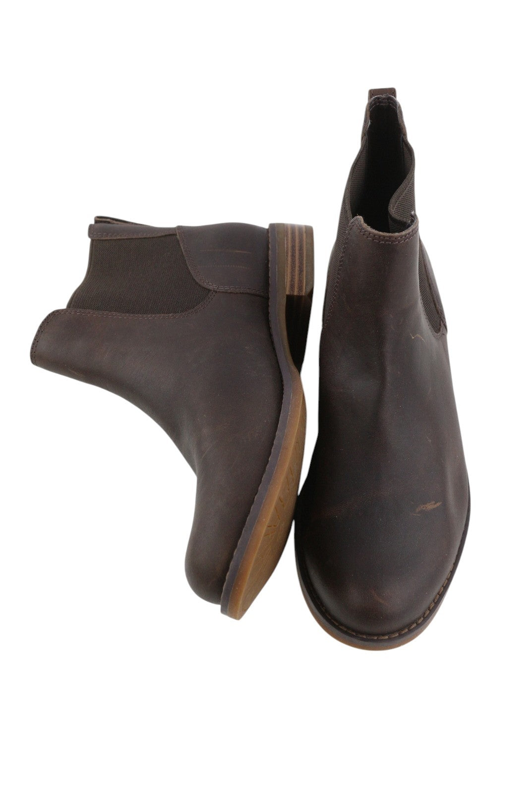 TIMBERLAND A1KHW Women EU38/38.5 Dark Brown Leather Ankle Boots Almond Toe