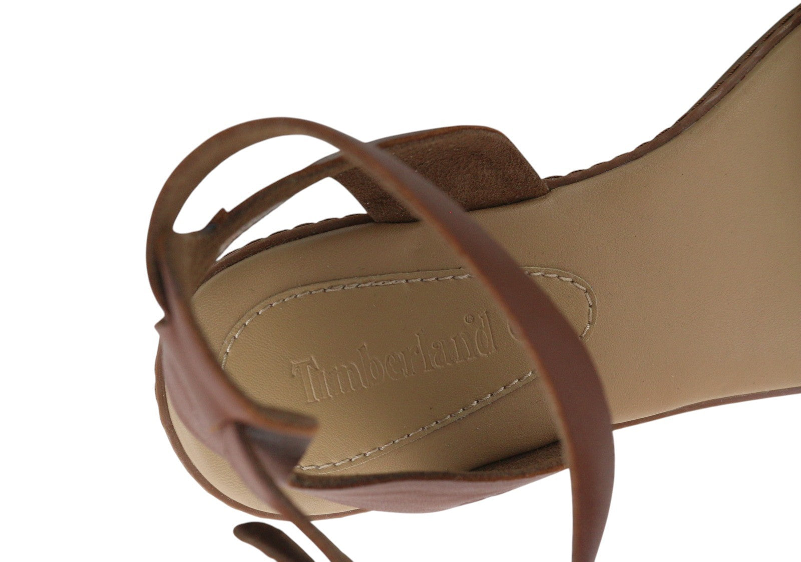 TIMBERLAND A1PCY Women's EU38/38.5 Brown Leather Flat Sandals Buckle Detail