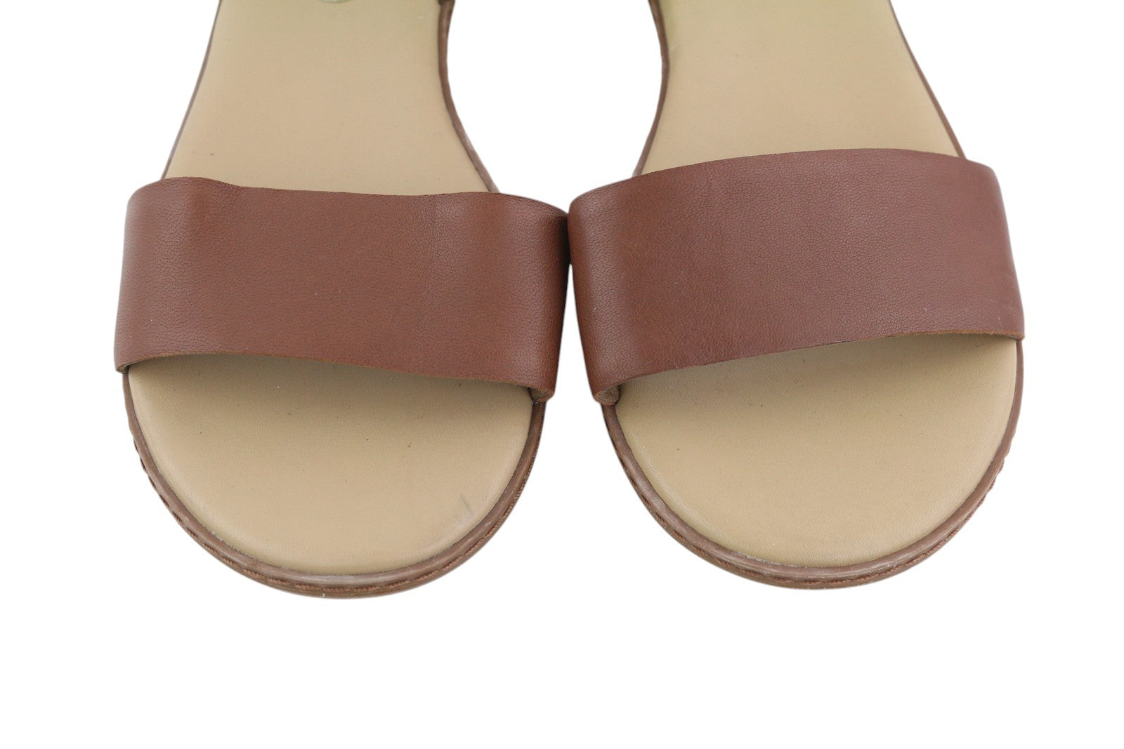 TIMBERLAND A1PCY Women's EU38/38.5 Brown Leather Flat Sandals Buckle Detail