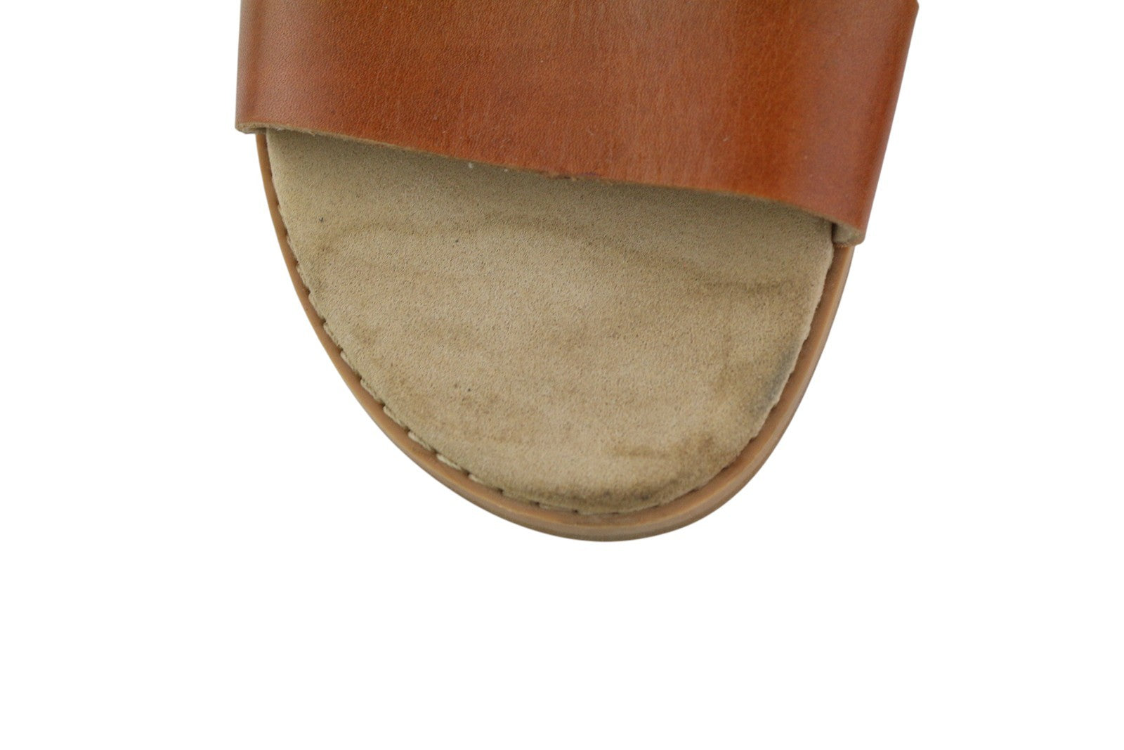 TIMBERLAND A23VZ Women's EU36 Brown Leather Open Toe Flat Sandals Logo