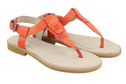 TIMBERLAND A23UF Women's EU36 Orange Leather Open Toe Buckle Flat Sandals