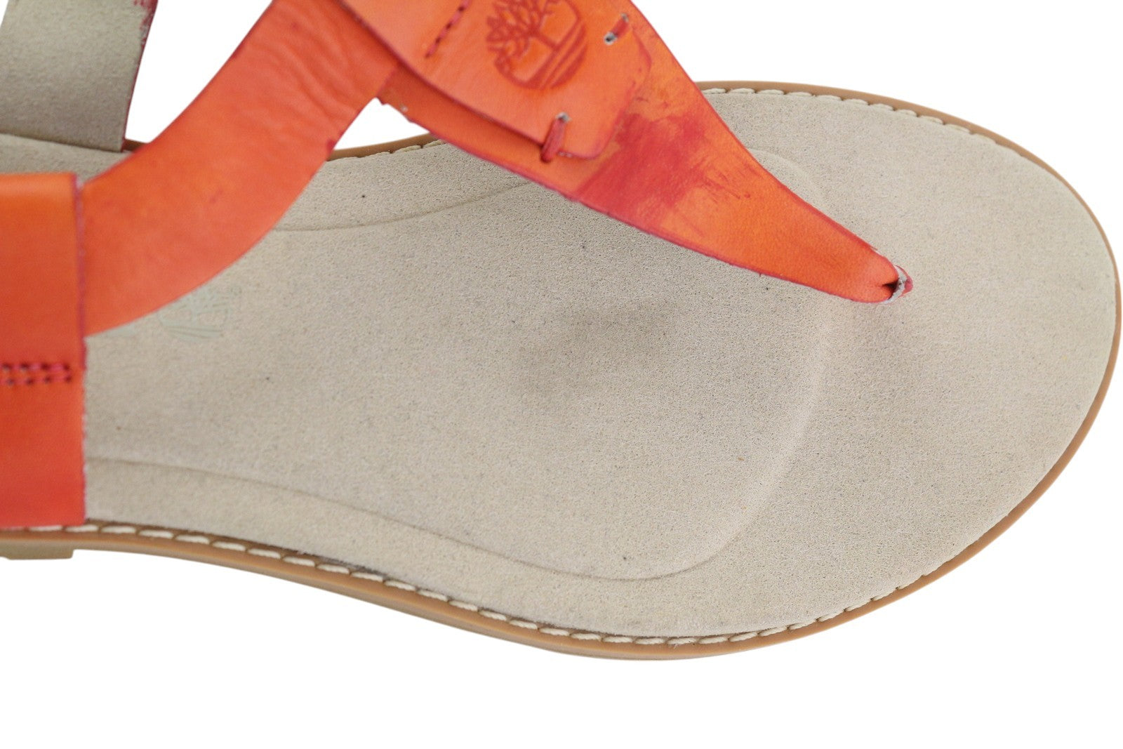 TIMBERLAND A23UF Women's EU36 Orange Leather Open Toe Buckle Flat Sandals
