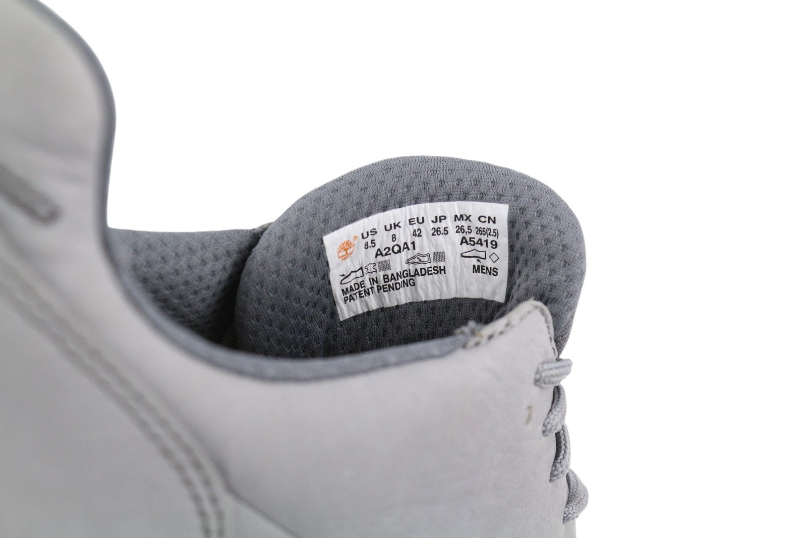 TIMBERLAND A2QA1 Men's EU42 Grey Leather Low Top Lace Almond Sneakers