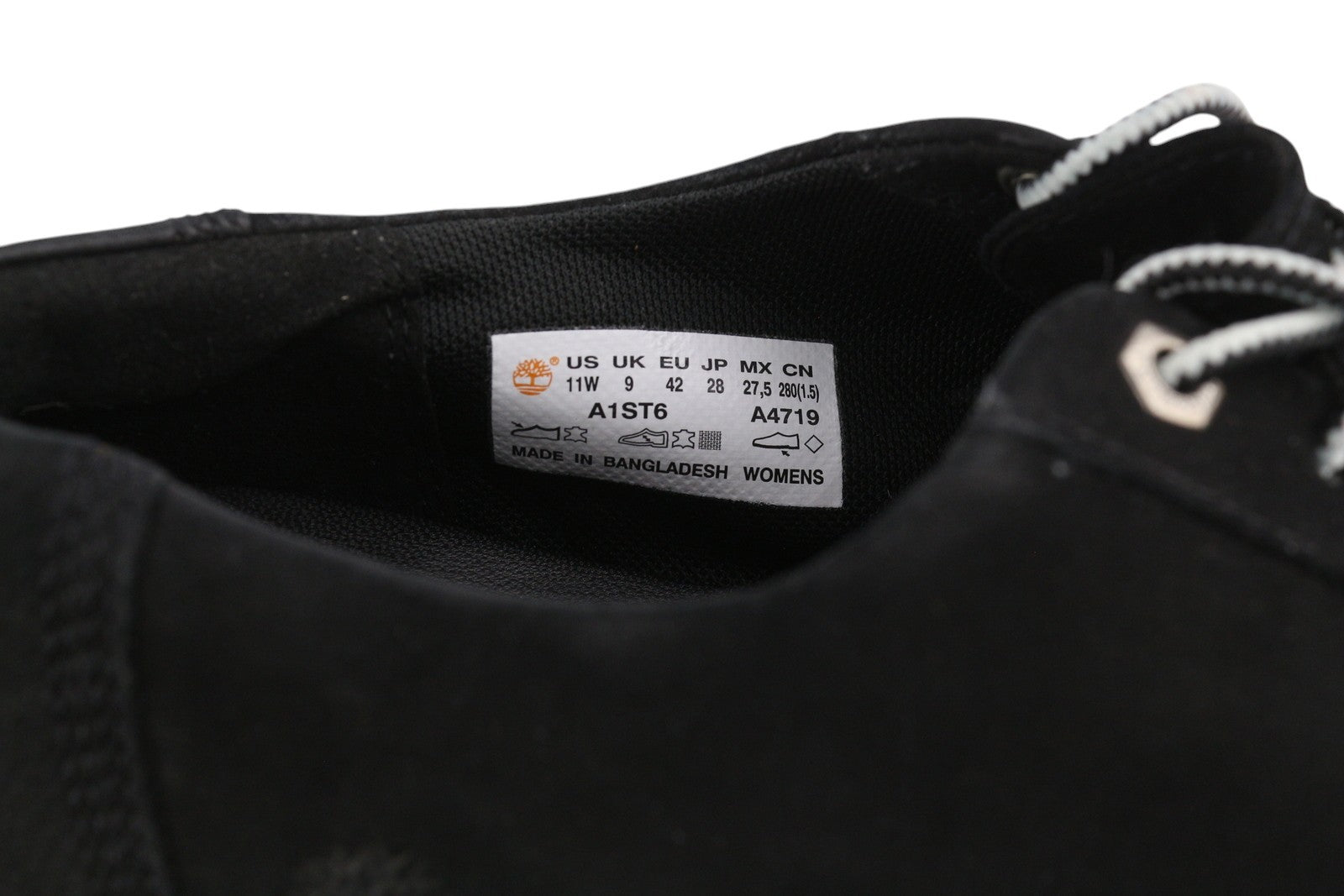 TIMBERLAND A1ST6 Women's Sneakers EU42 Black Low Lace Almond Toe Trainers