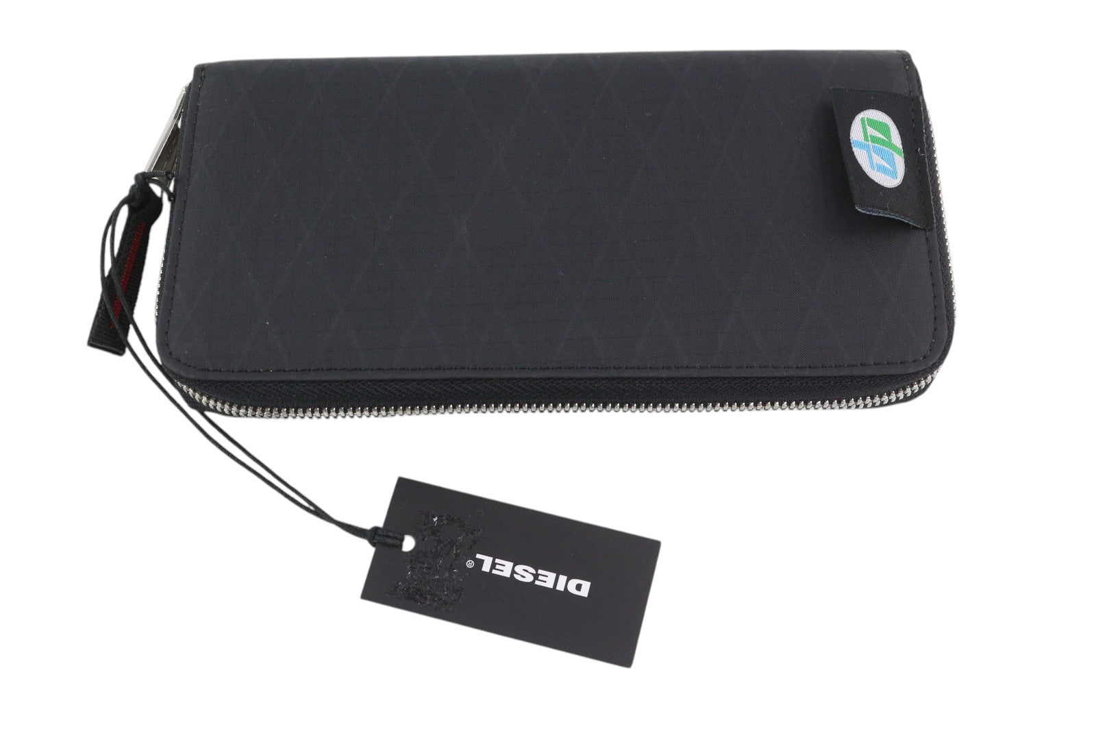 DIESEL 24 Zipocket Men's Wallet OS Black Leather Zip Around Unisex Logo