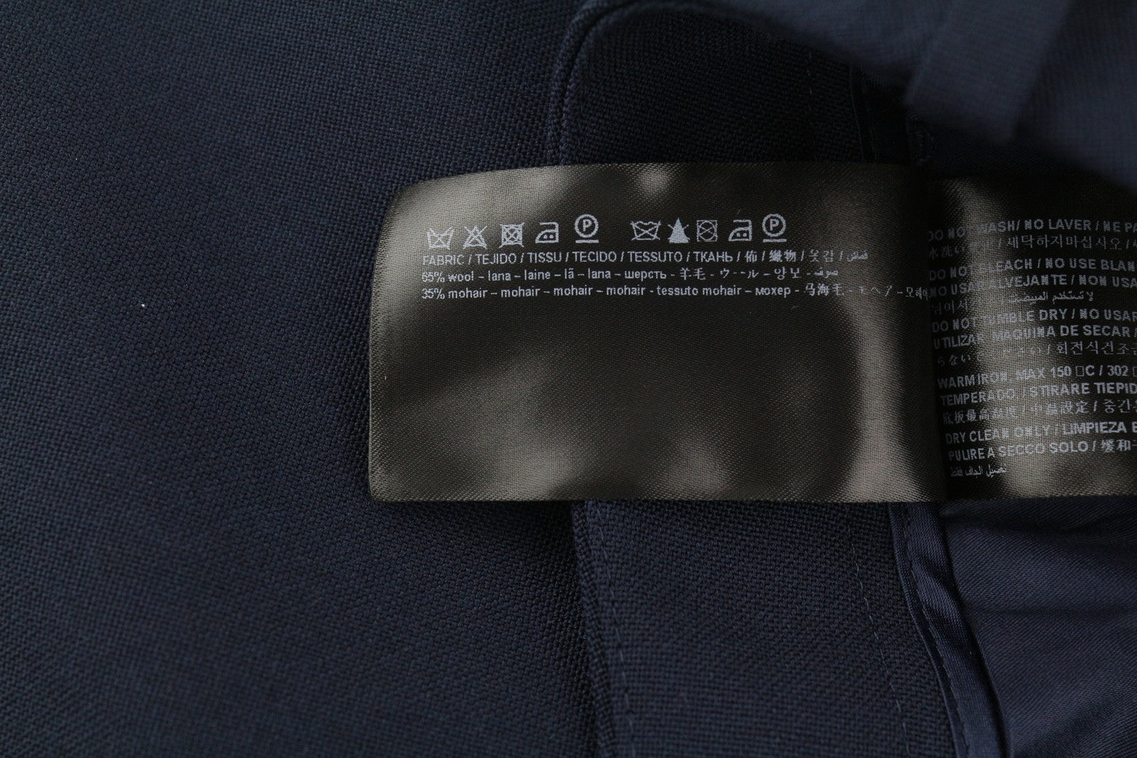 SUITSUPPLY Robin Women's Trousers EU40 Dark Blue Wool Blend Flared Zip Fly