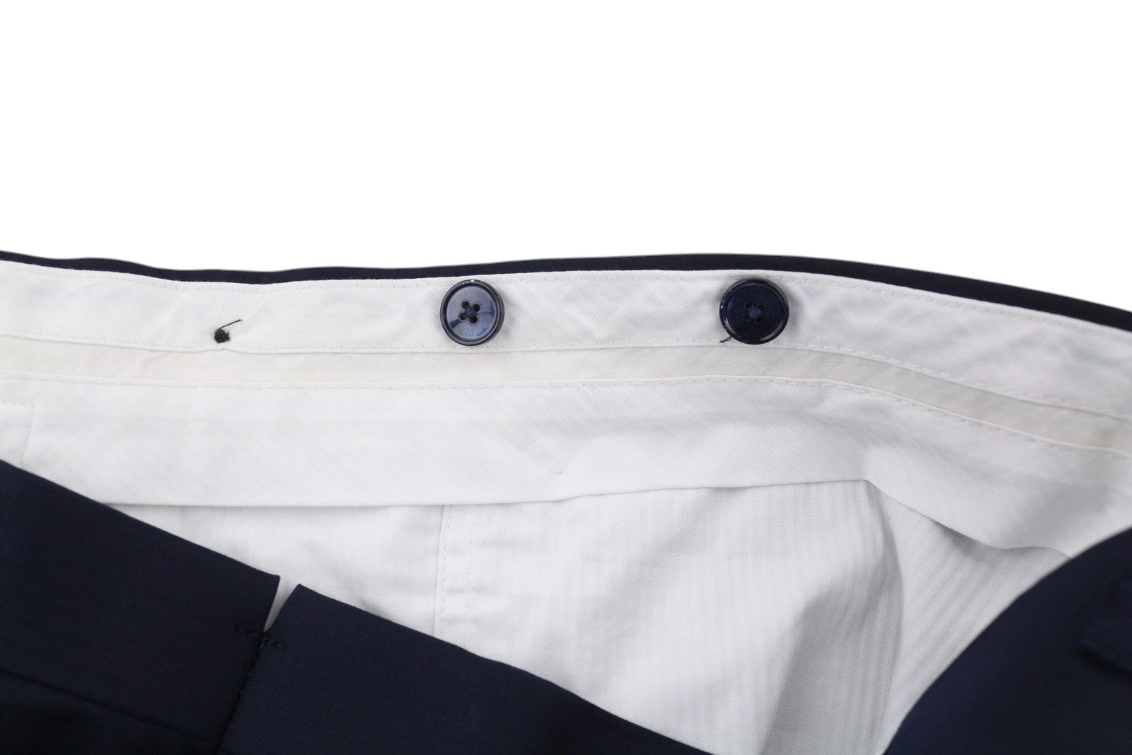 SUITSUPPLY Brescia Men's Trousers UK48S Dark Blue Wool Slim Zip Fly