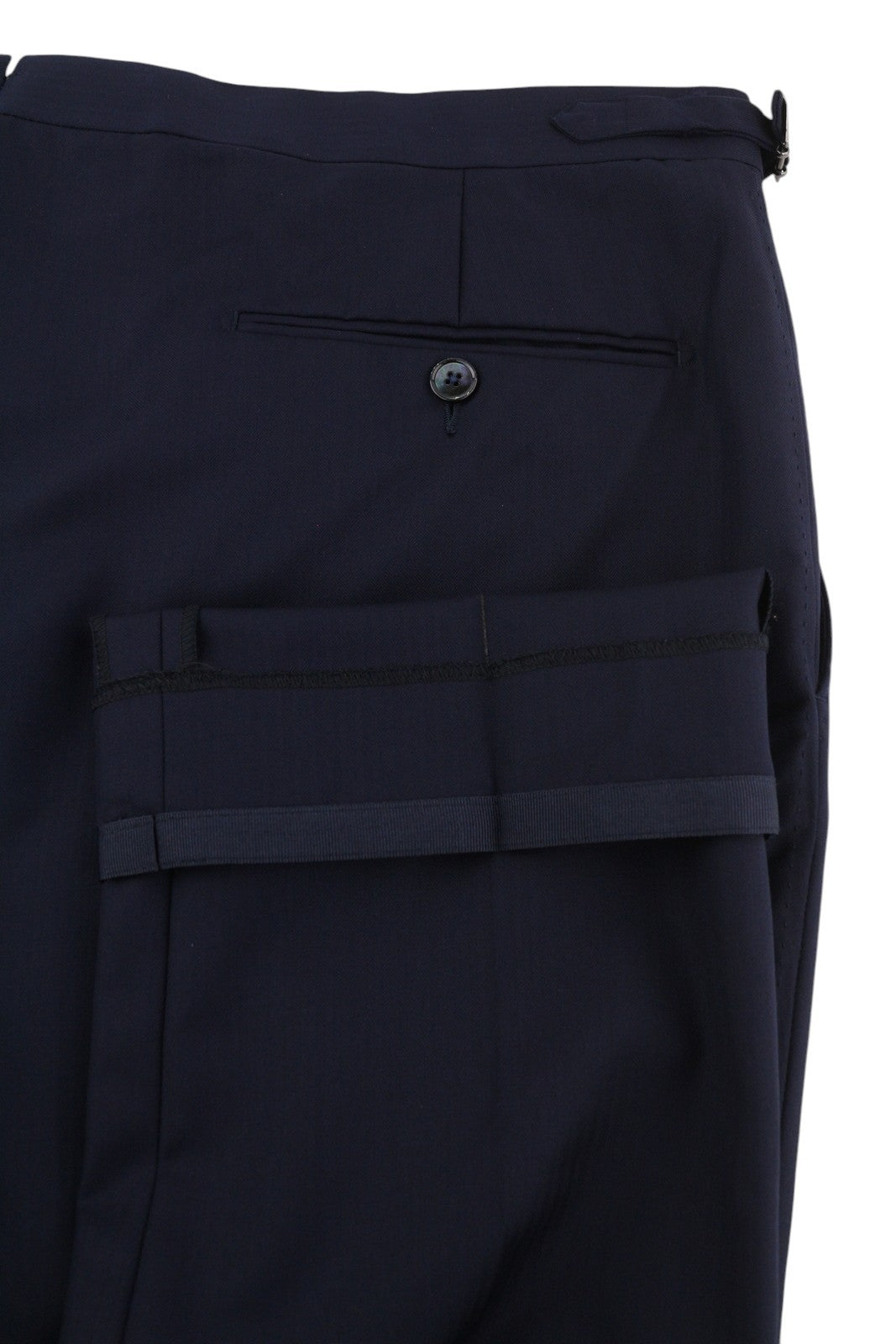 SUITSUPPLY Brescia Men's Trousers UK48S Dark Blue Wool Slim Zip Fly