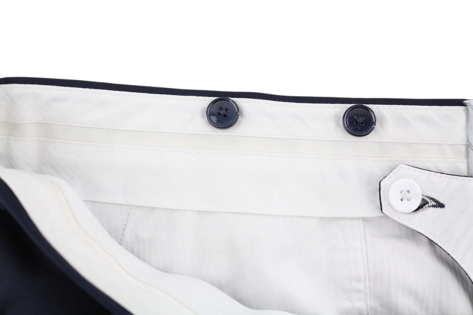 SUITSUPPLY Brescia Men's Trousers UK48S Dark Blue Wool Slim Zip Fly