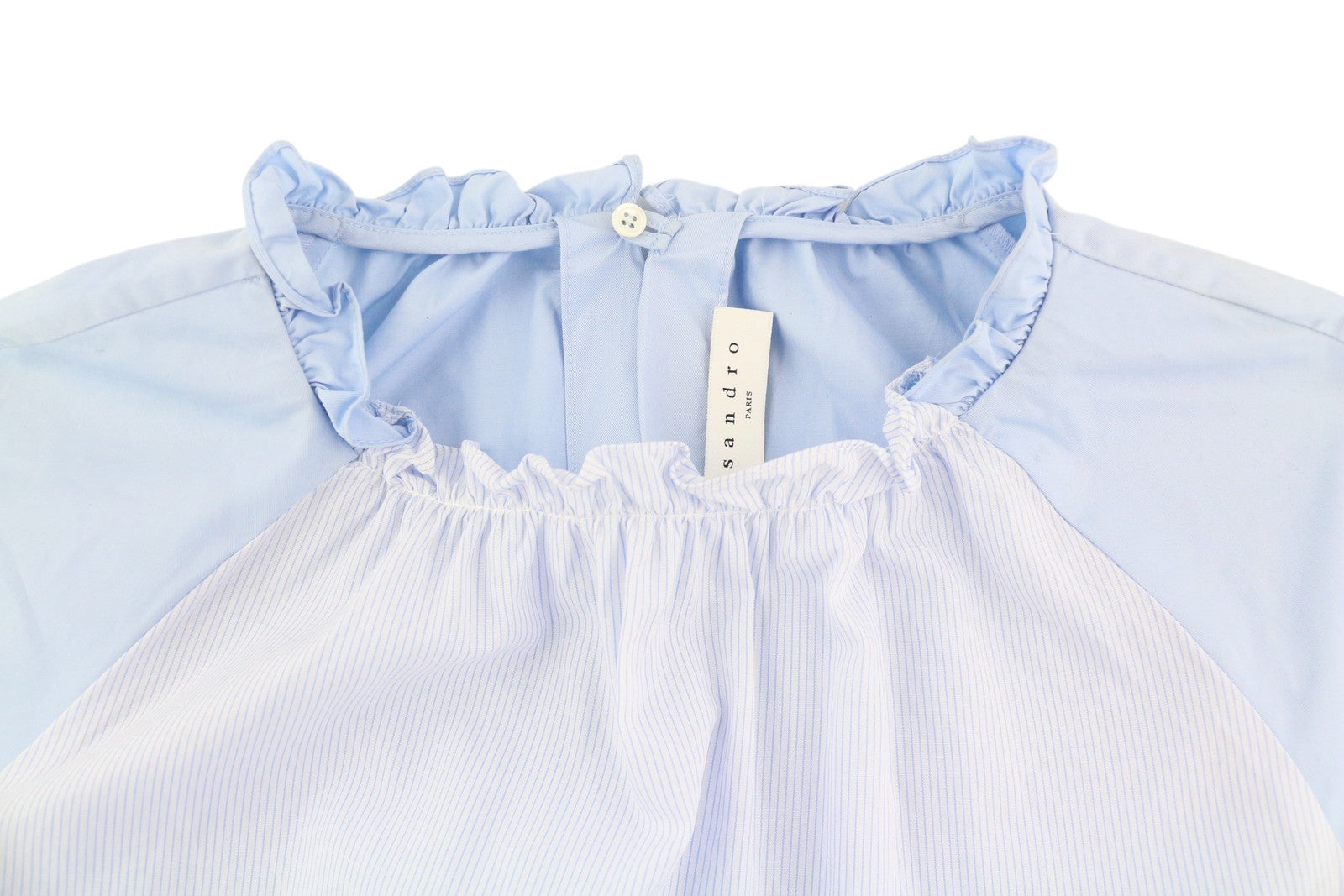 SANDRO Rosalyn Women's Romper EU36 Colorblock Ruffle Sleeve Belted