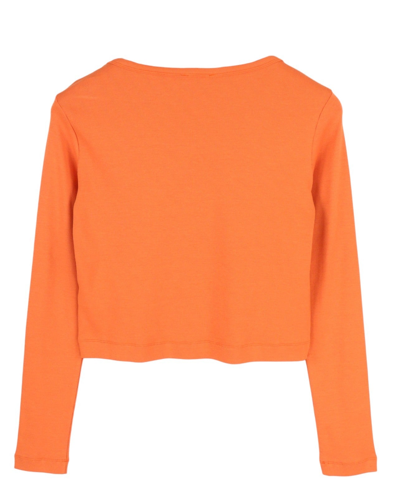 DIESEL T-Ballet-D Women's T-Shirt XL Orange Cropped Long Sleeve Stretch