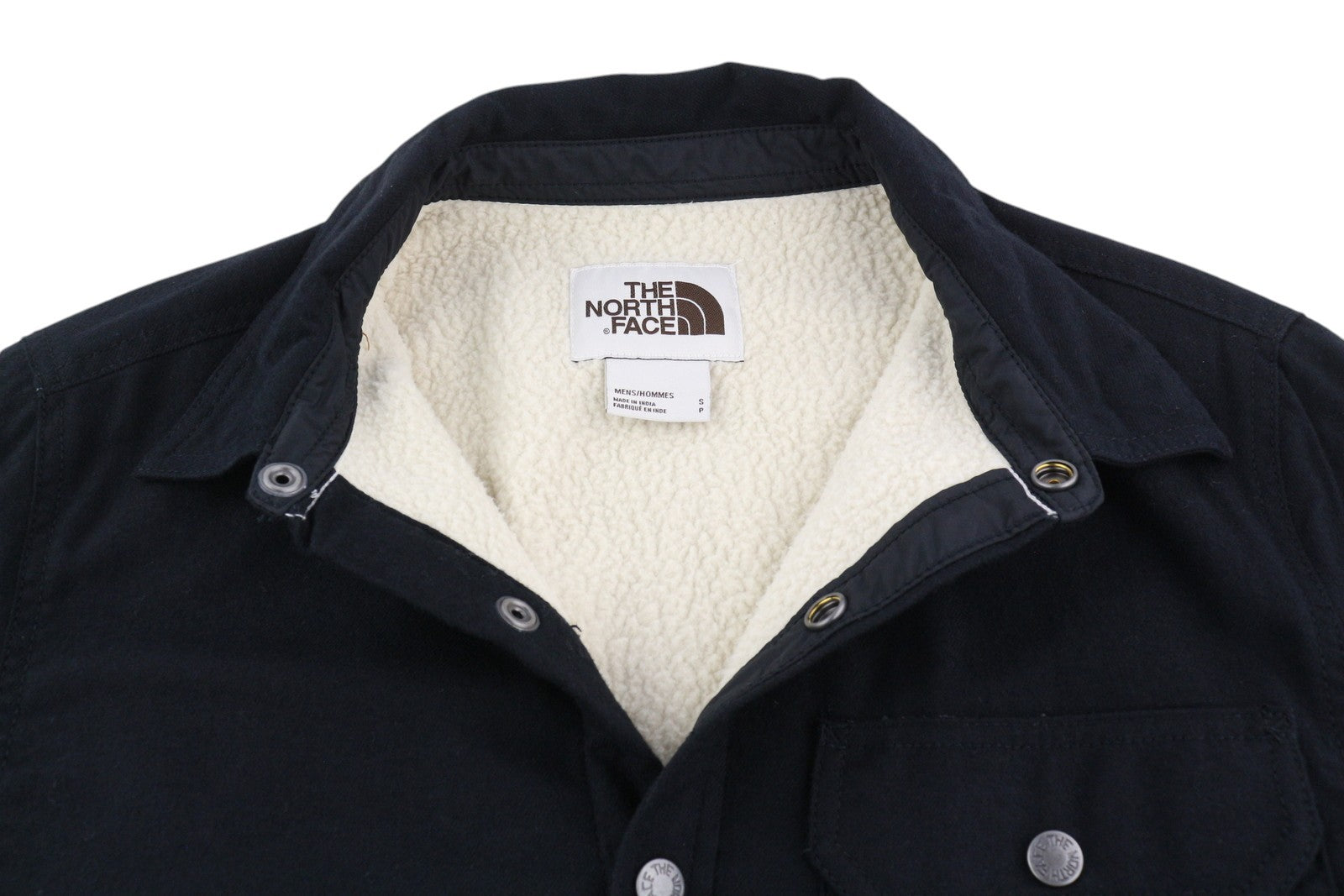 THE NORTH FACE Campshire Men's Jacket S Black Fleece Lined Overshirt Snaps