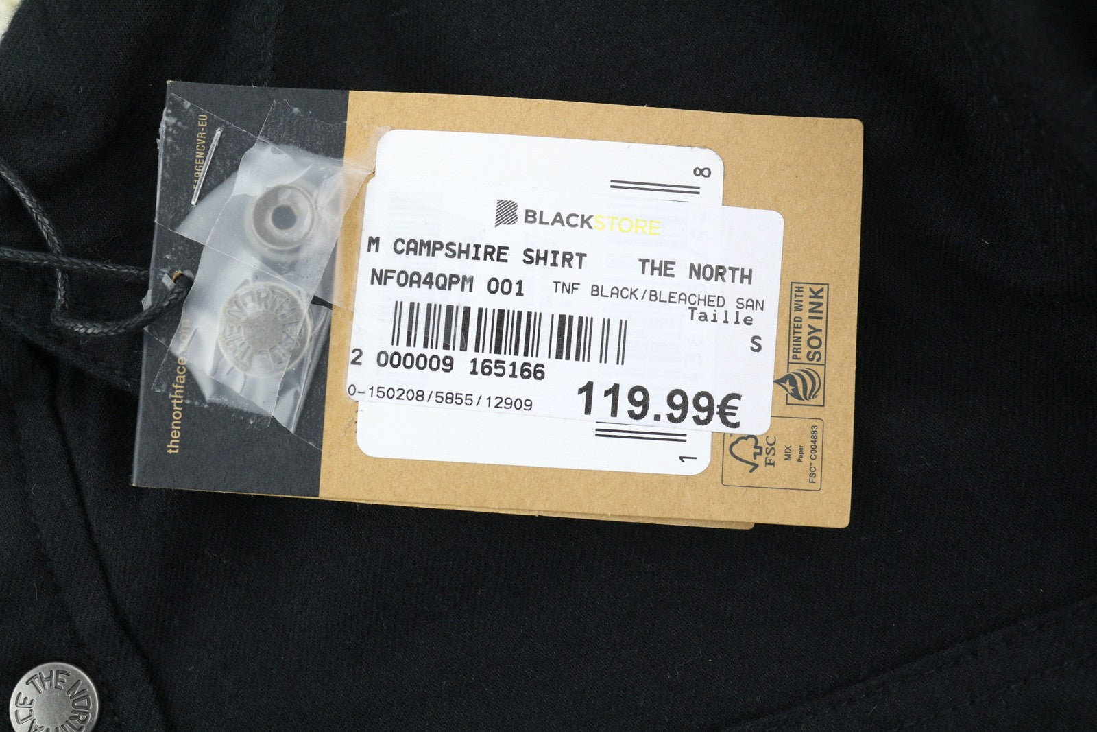 THE NORTH FACE Campshire Men's Jacket S Black Snap Button Fleece Overshirt