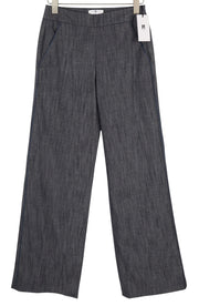 PT TORINO Taylor Women's Trousers 40 W28 Grey Linen Blend High Waist Flared