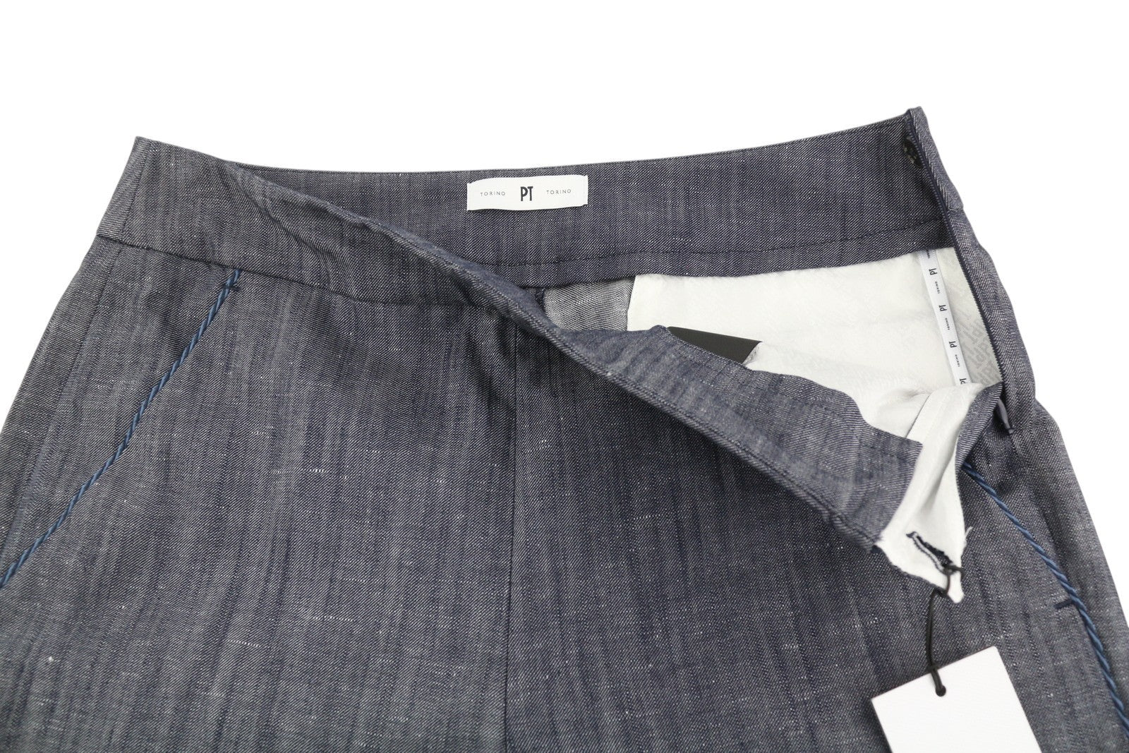 PT TORINO Taylor Women's Trousers 40 W28 Grey Linen Blend High Waist Flared