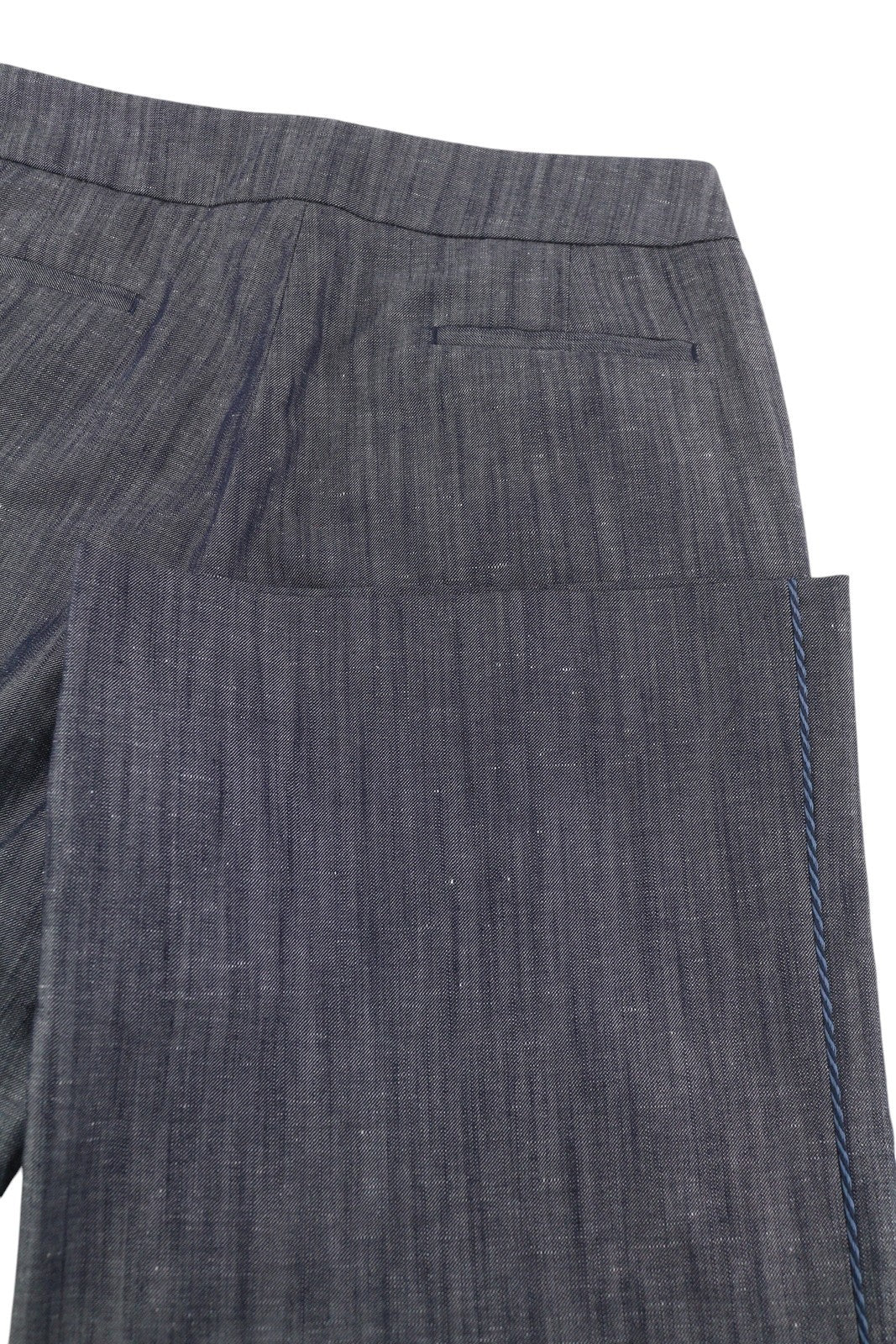 PT TORINO Taylor Women's Trousers 42 W30 Grey Linen Blend High Waist Flare