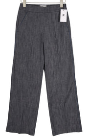 PT TORINO Taylor Women's Trousers 40 W28 Grey Linen Blend High Rise Flared Fit