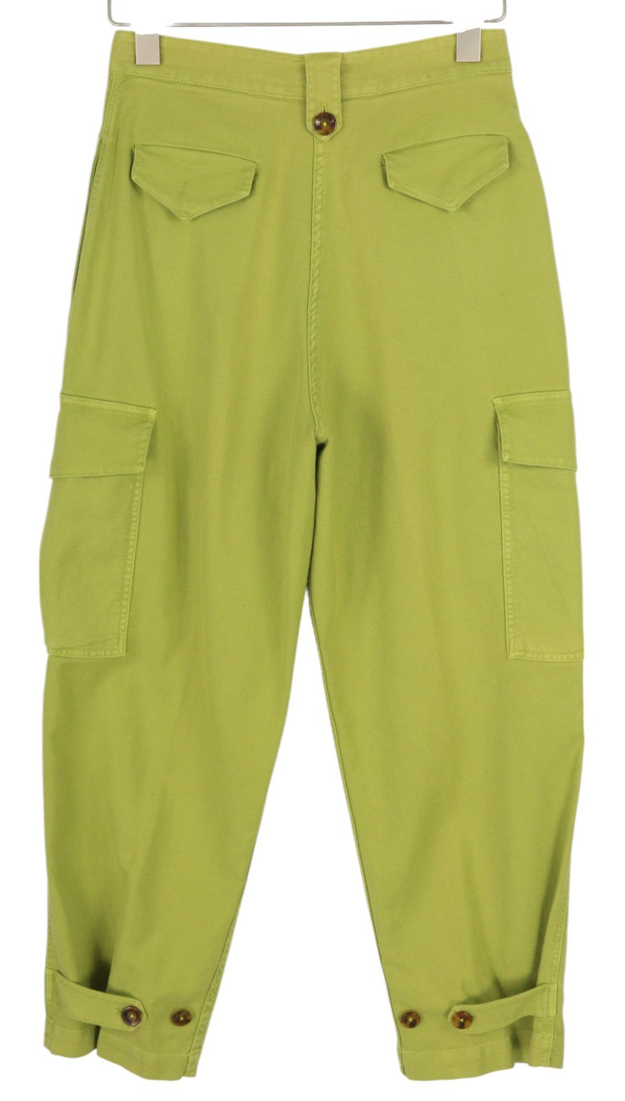 PT TORINO Zoe Women's Trousers 40 W26 Green Cargo High Waist Linen Tapered