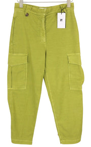PT TORINO Zoe Women's Trousers 40 W40 Green Cargo Linen Blend Tapered Fit
