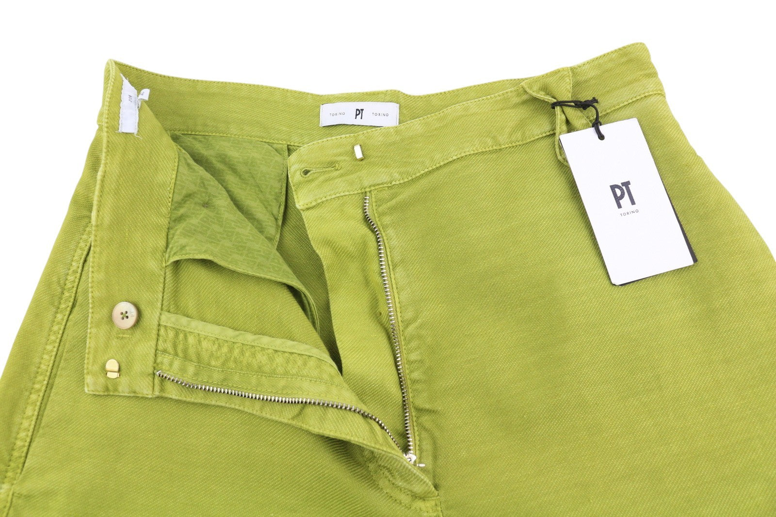 PT TORINO Zoe Women's Trousers 40 W40 Green Cargo Linen Blend Tapered Fit