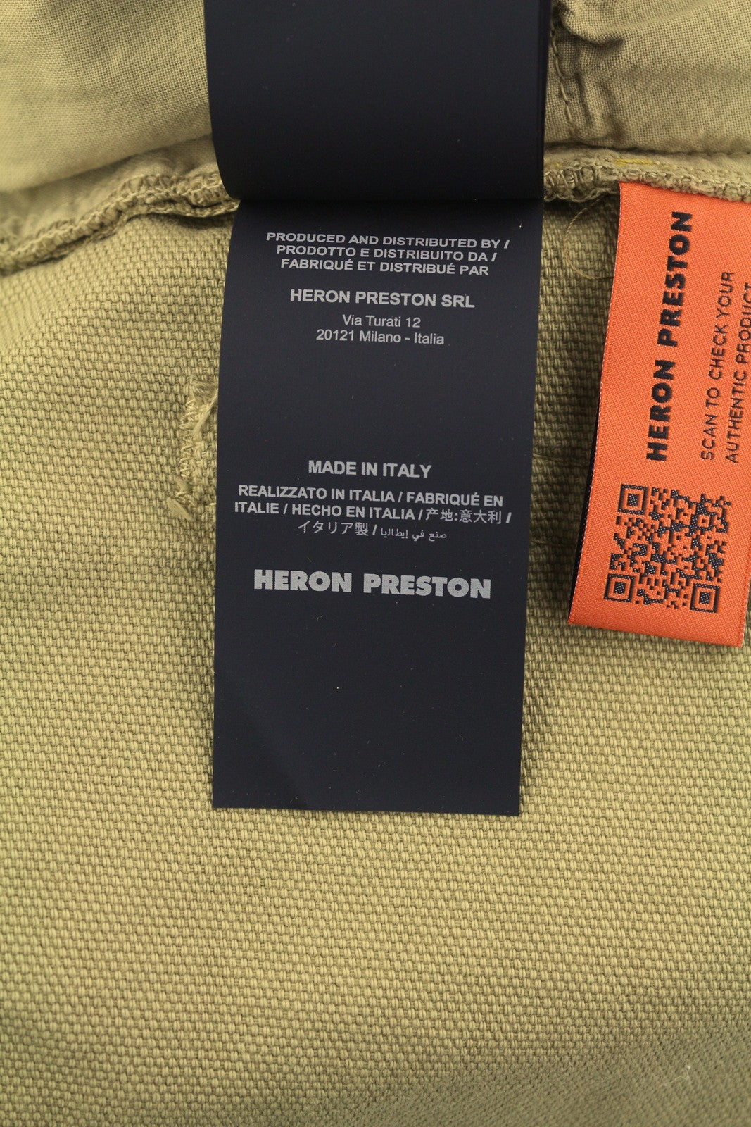 HERON PRESTON Men's Shorts M Beige Denim Painted Distress Button Logo