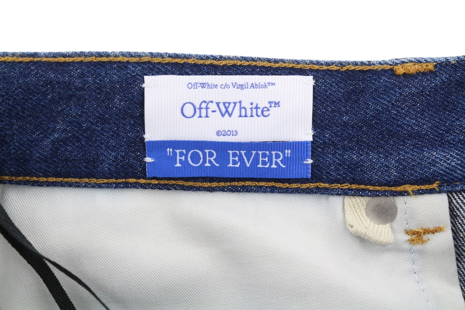 OFF-WHITE Arr Skate Men's Jeans W33 Blue Washed Denim Regular Button RRP645
