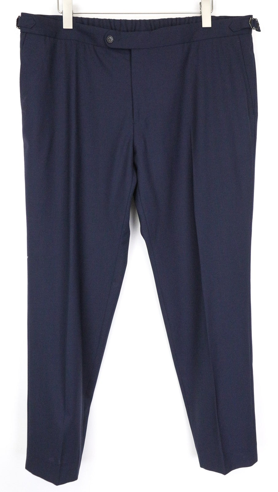 SUITSUPPLY Soho Men Trousers UK44R Navy Blue Slim Wool Flat-Front Classic