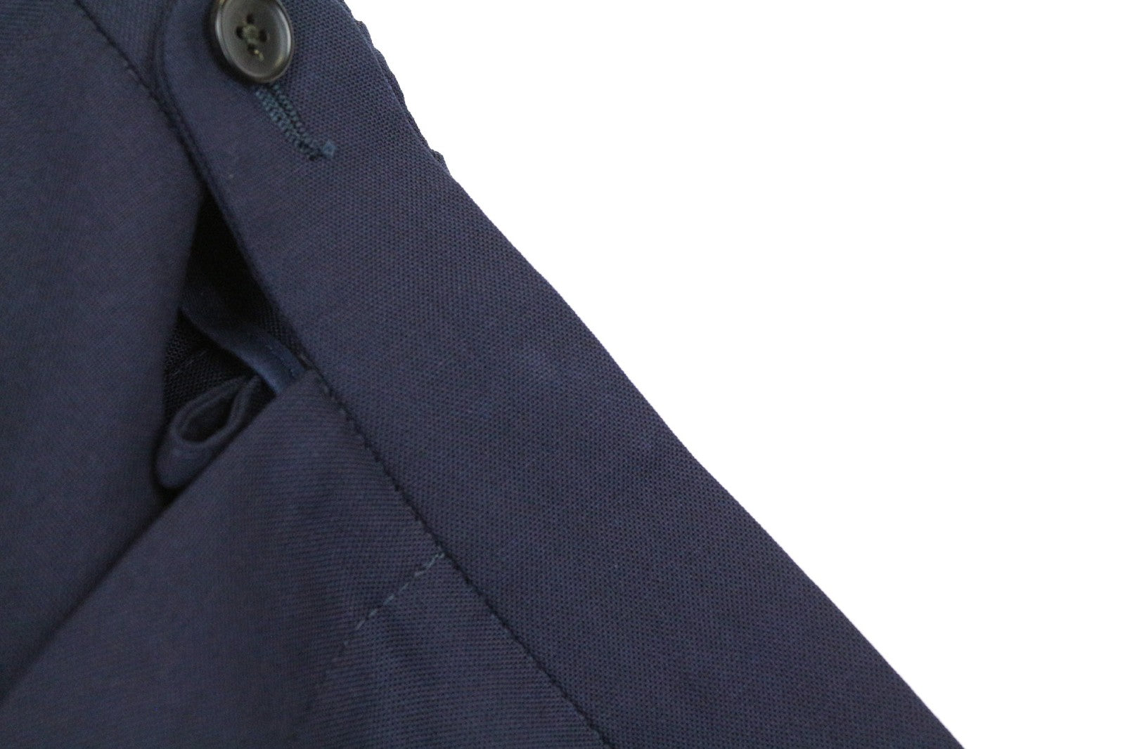 SUITSUPPLY Soho Men Trousers UK44R Navy Blue Slim Wool Flat-Front Classic