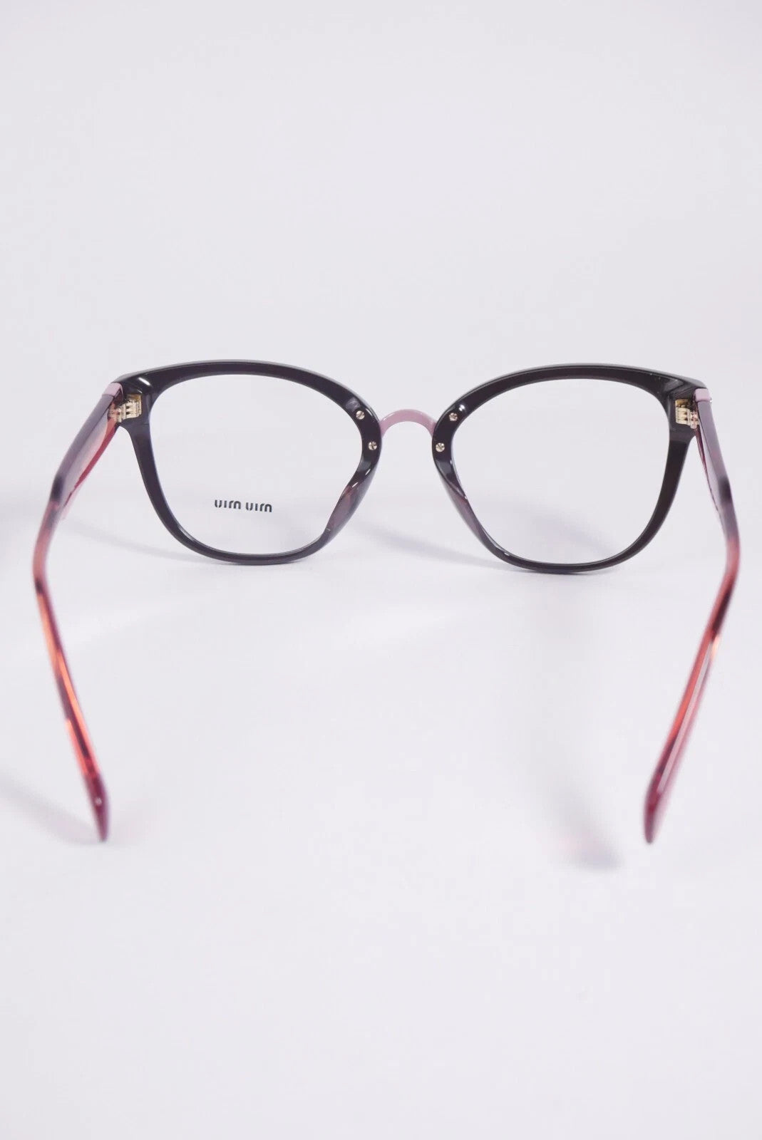 MIU MIU MU04QVA Women Eyeglasses Brown Square Frame Demo Lens 140mm Full Rim