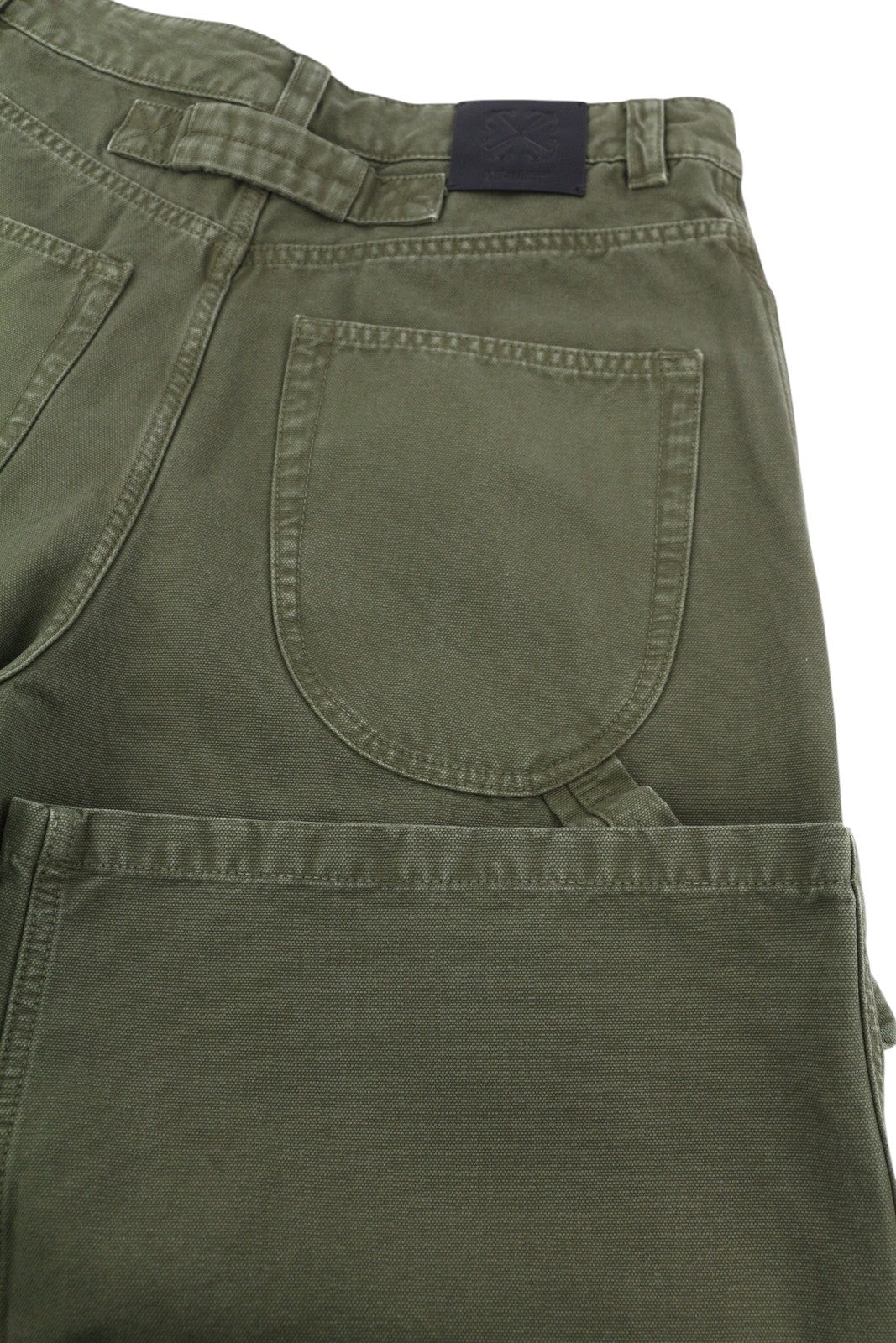 OFF-WHITE Garment Dyed Canvas Relax Men's Jeans W30 Green Straight Strap RRP799