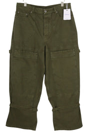 OFF-WHITE Garment Dyed Canvas Relax Men's Jeans W34 Green Straight Strap RRP799