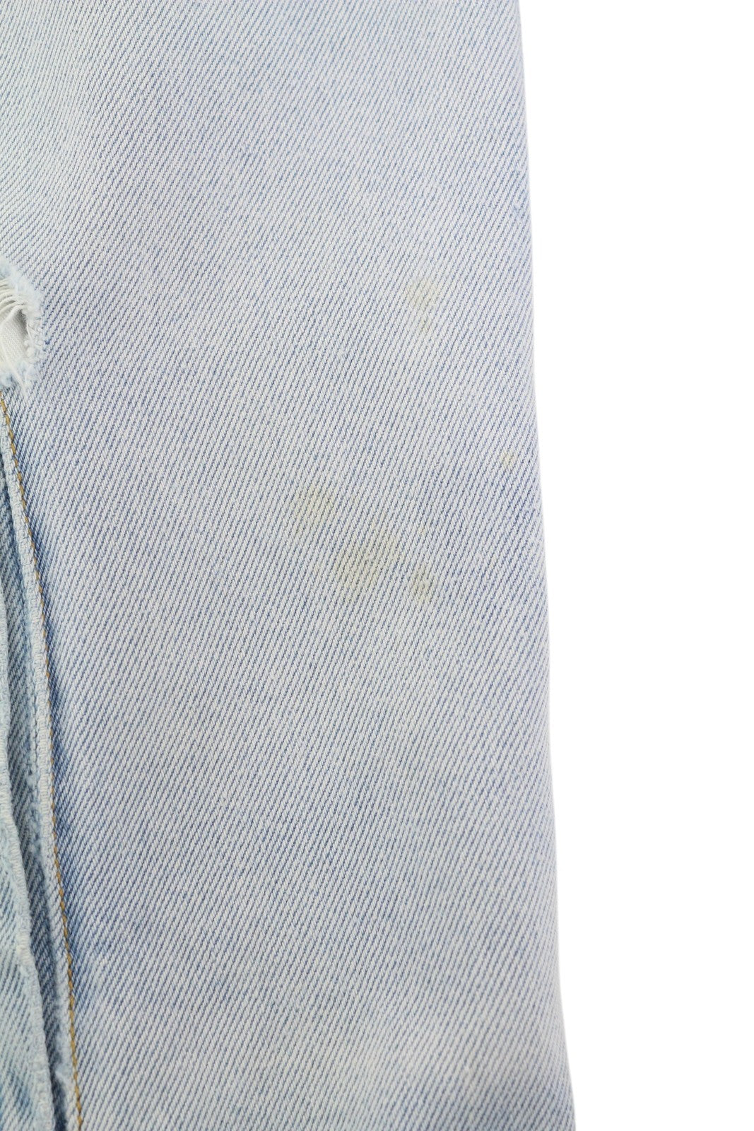 OFF-WHITE Over Men's Denim Jacket 2XL Blue Bleached Distress Trucker RRP599