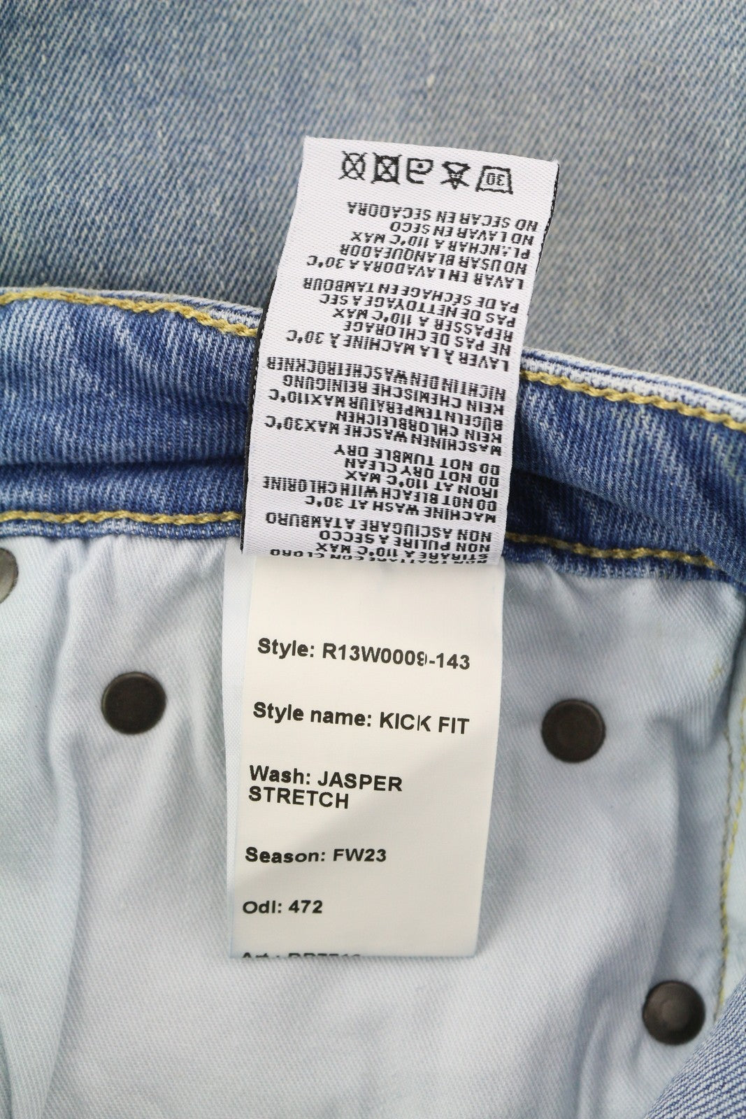 R13 Kick Women's Jeans 25 Jasper Stretch Bootcut Ankle Washed Denim RRP695