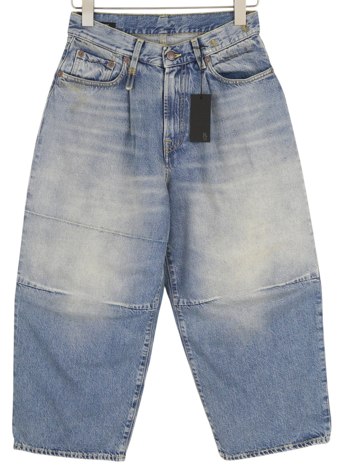 R13 Cropped Wixdeleg Women's Jeans 24 Loose Straight Ankle Washed Denim RRP795