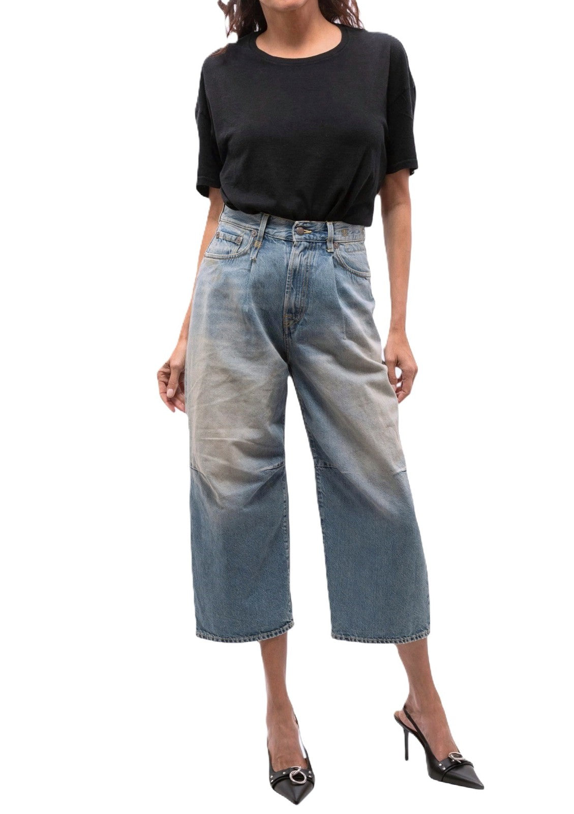 R13 Cropped Wixdeleg Women Jeans 23 Relaxed Straight Cropped Ankle Washed RRP795