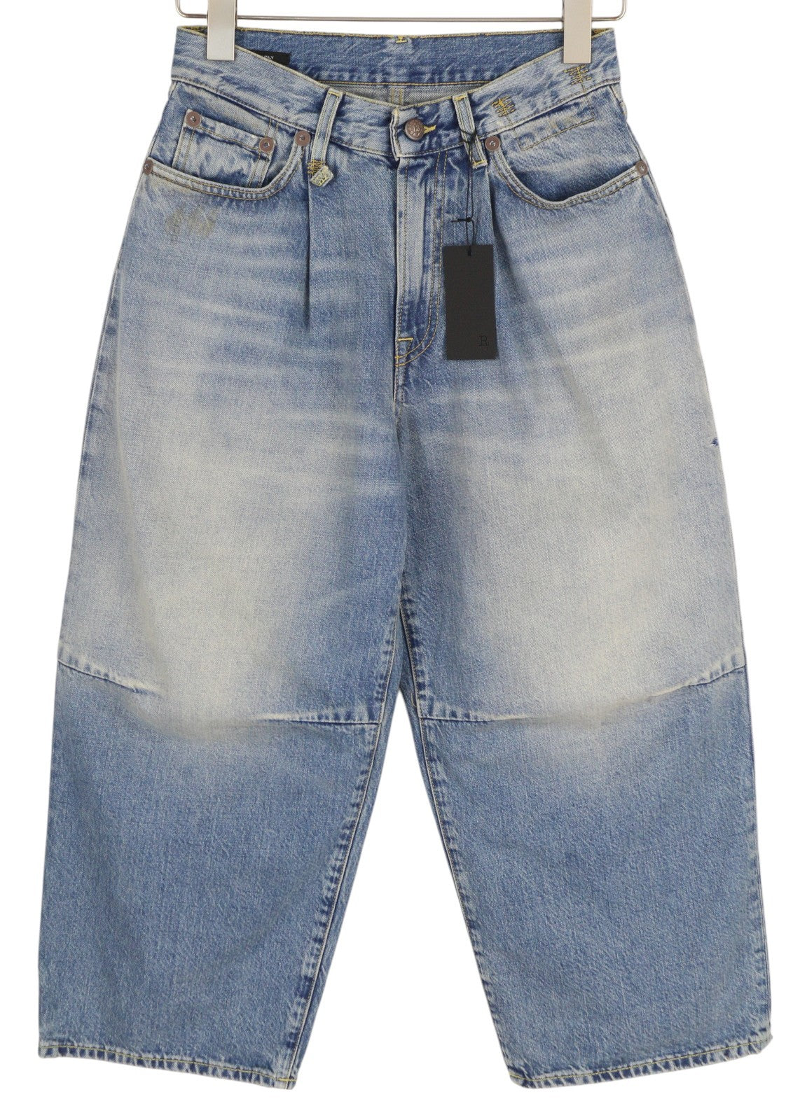 R13 Cropped Wixdeleg Women Jeans 23 Relaxed Straight Cropped Ankle Washed RRP795