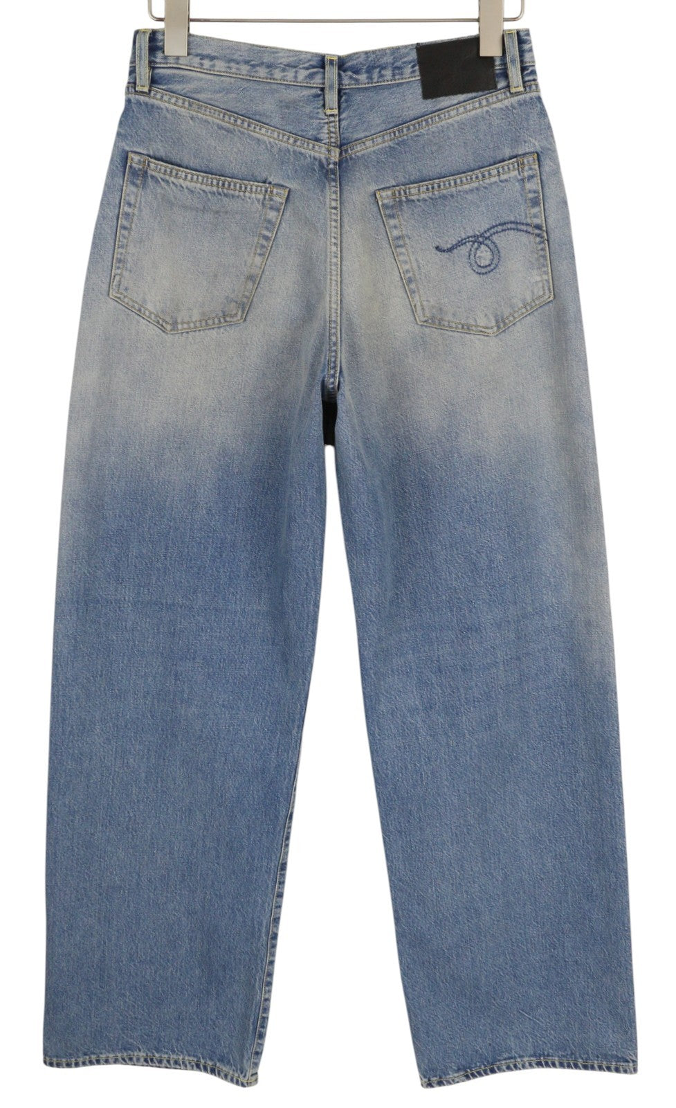 R13 D'Arcy Women's Jeans 29 Veiled Blue Painted Denim Loose Zip Fly RRP695