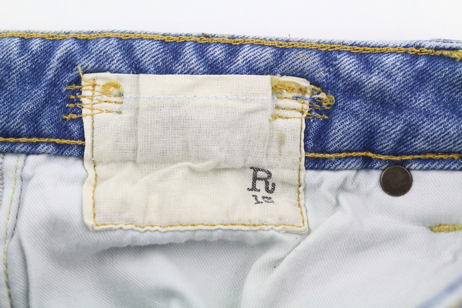 R13 Kick Women's Jeans 27 Jasper Stretch Bootcut Ankle Washed Denim RRP695