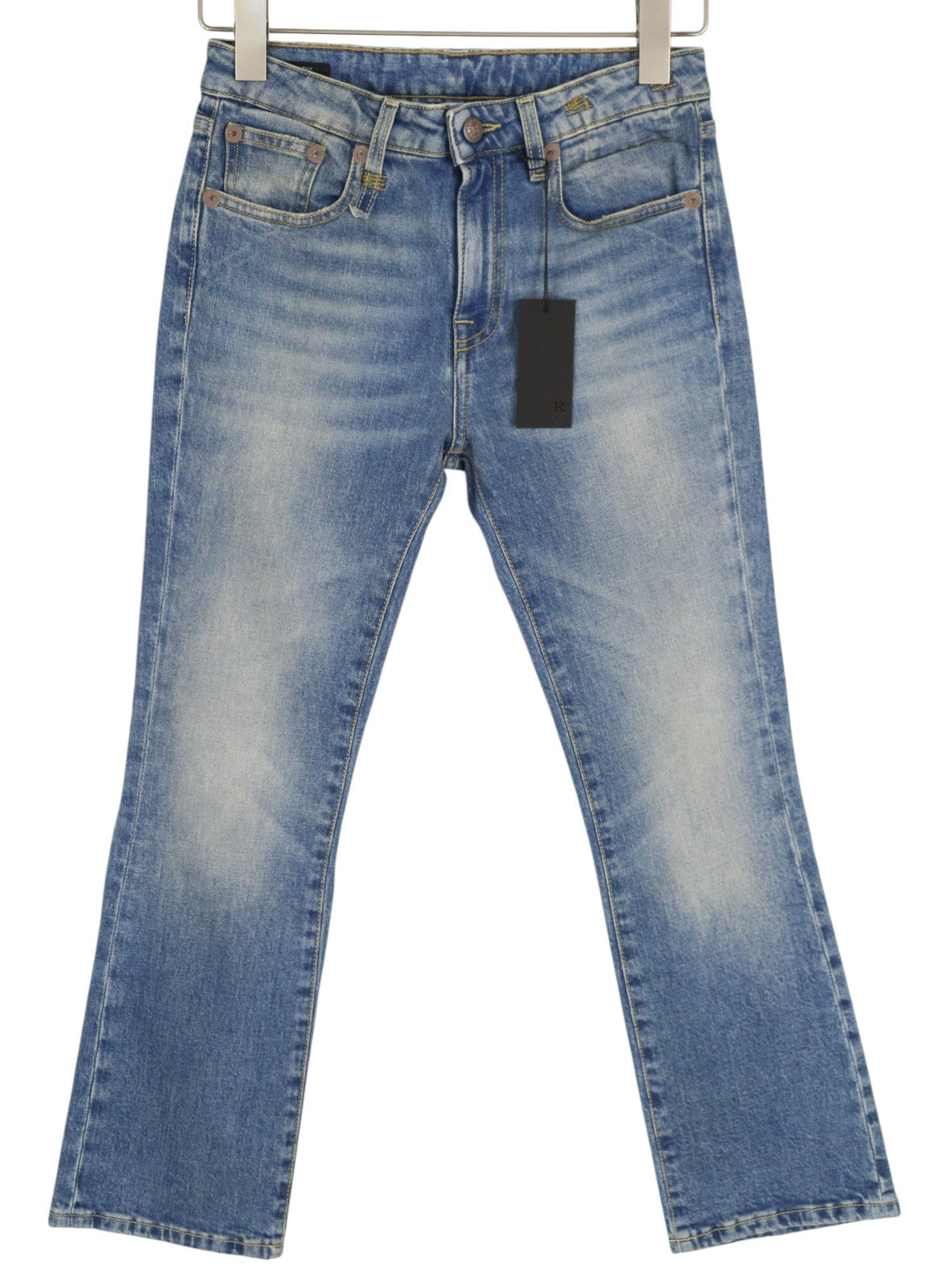 R13 Kick Women's Jeans 25 Jasper Stretch Bootcut Ankle Washed Denim RRP695