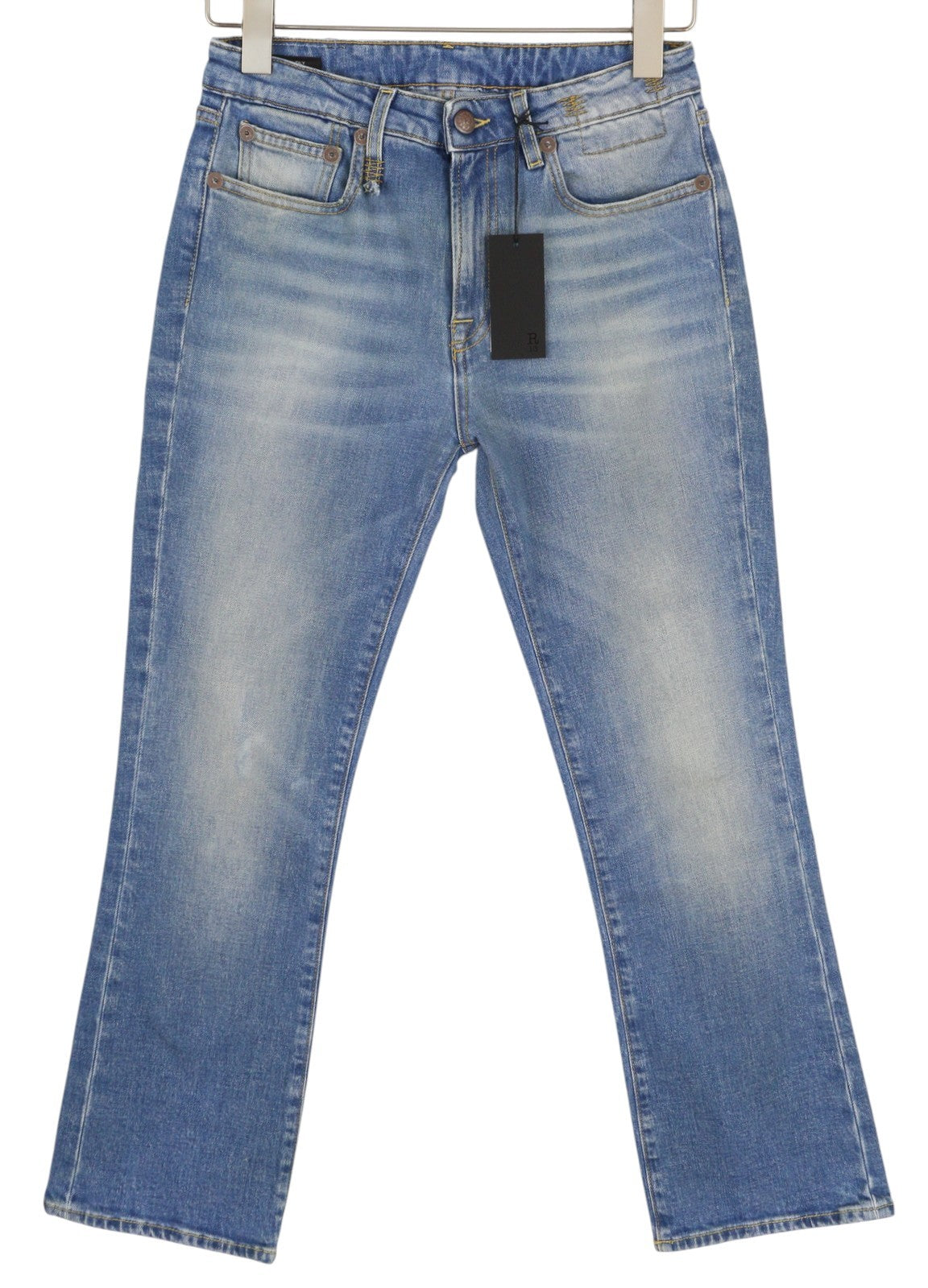 R13 Kick Women's Jeans 27 Jasper Stretch Bootcut Cropped Ankle Washed RRP695