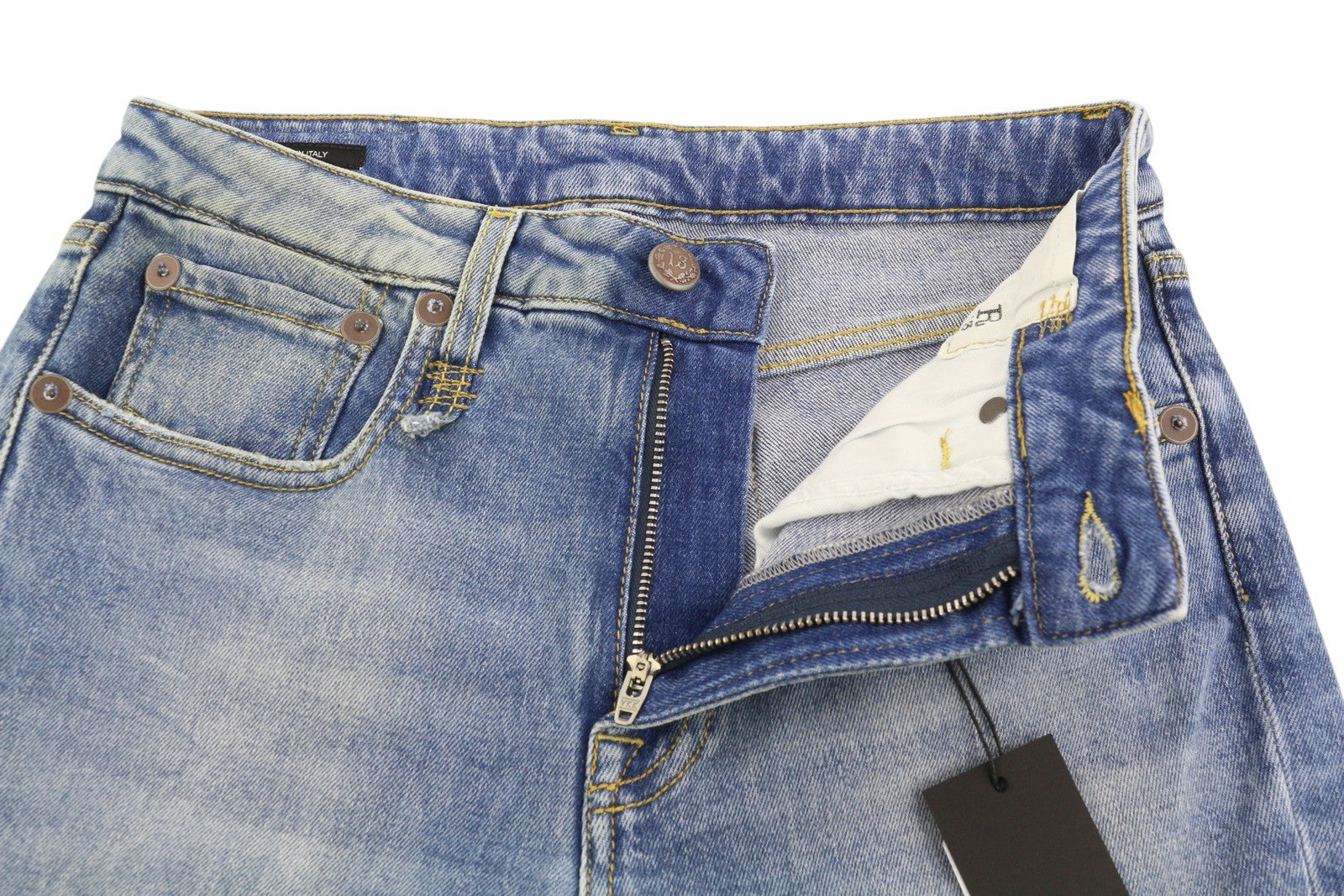 R13 Kick Women's Jeans 26 Jasper Stretch Bootcut Ankle Washed Denim RRP695