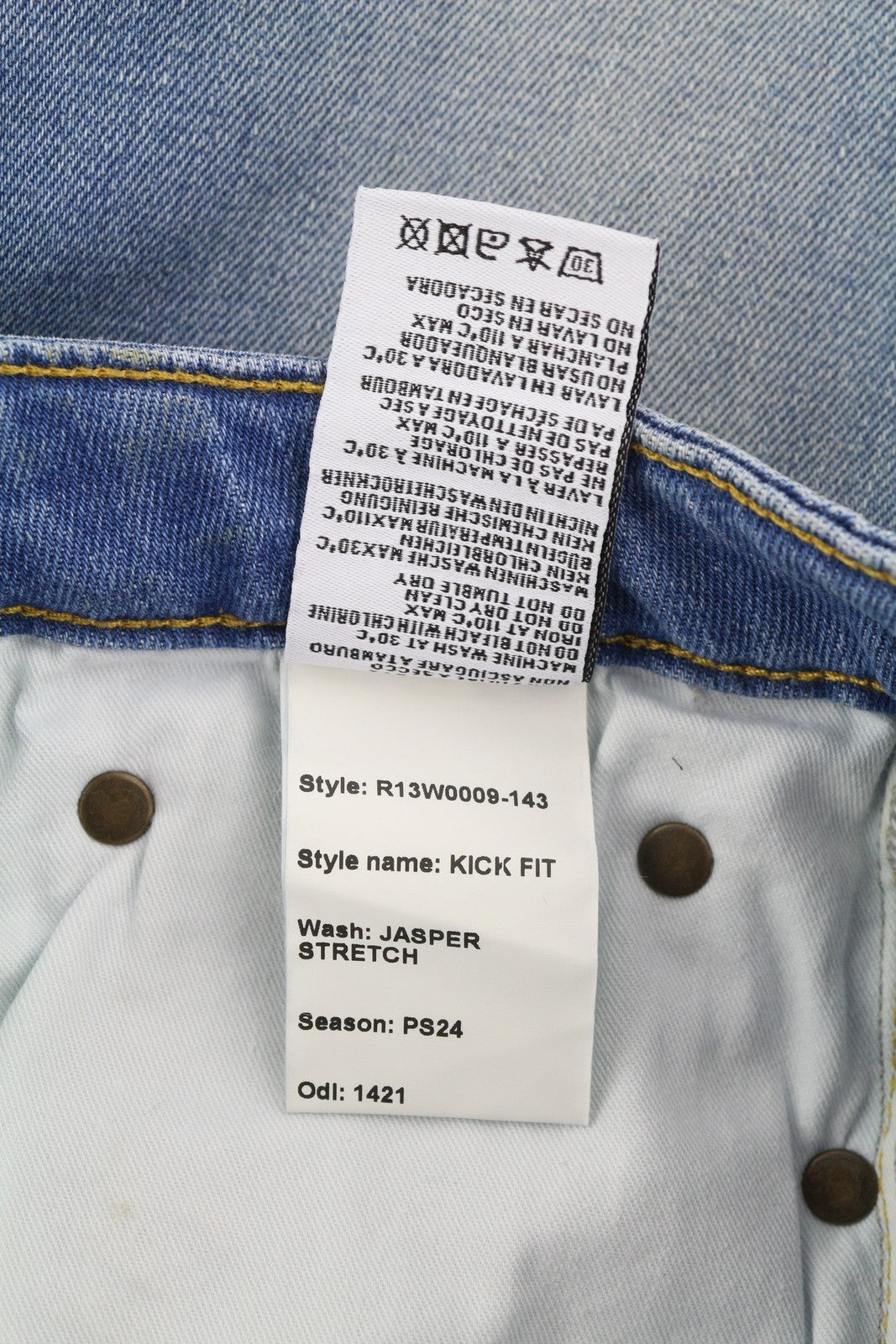 R13 Kick Women's Jeans 30 Jasper Stretch Bootcut Ankle Washed Denim RRP695