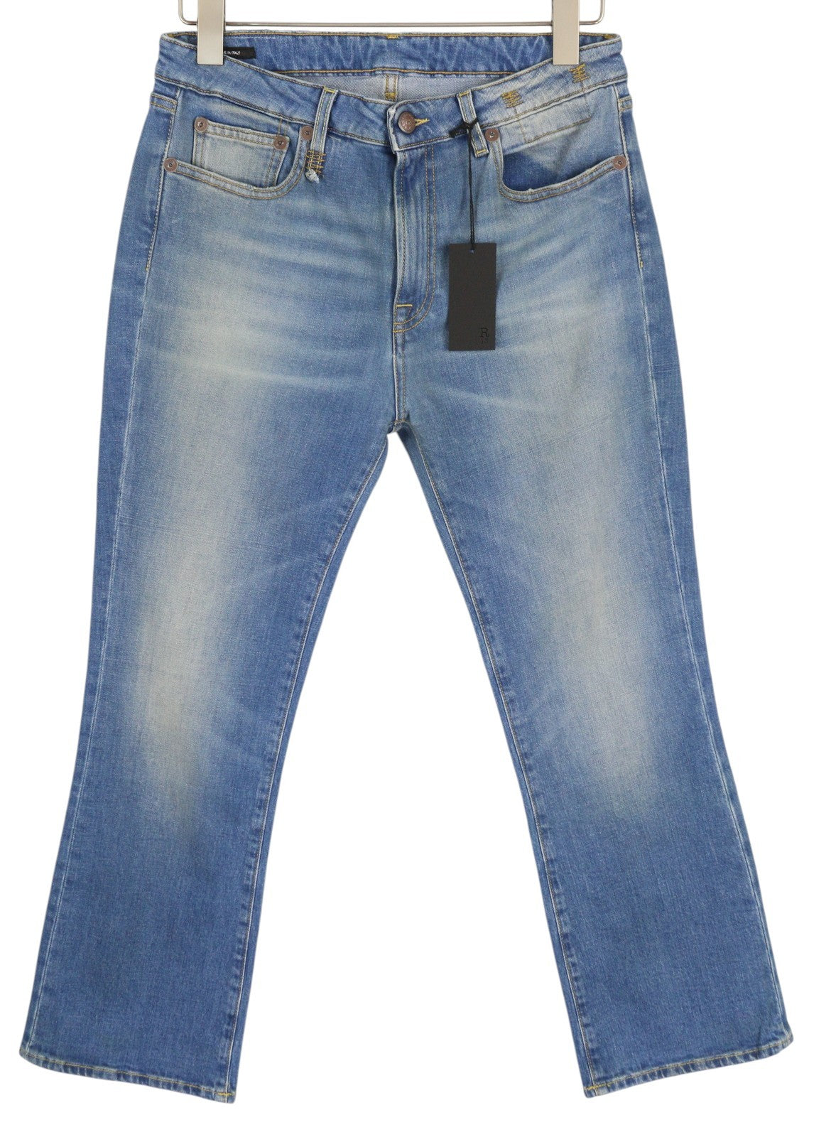 R13 Kick Women's Jeans 30 Jasper Stretch Bootcut Ankle Washed Denim RRP695