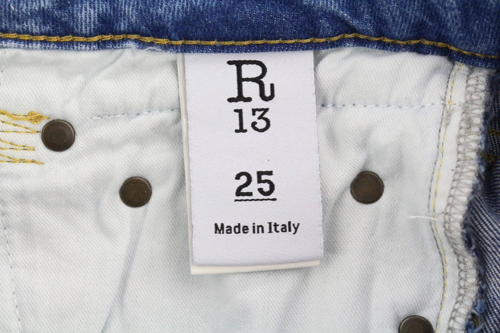 R13 Boy Straight Women's Jeans 25 Jasper Stretch Distressed Ankle Denim RRP595