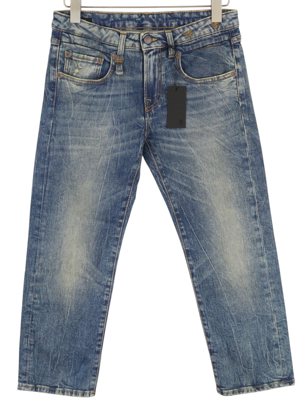 R13 Boy Straight Women's Jeans 27 Kelly Stretch Blue Cropped Ankle Denim RRP645