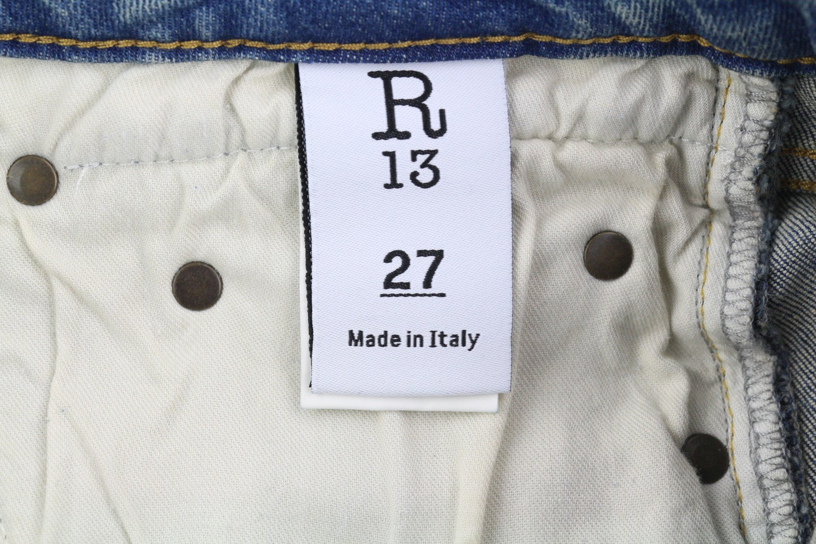 R13 Boy Straight Women's Jeans 27 Kelly Stretch Blue Ankle Length Denim RRP645