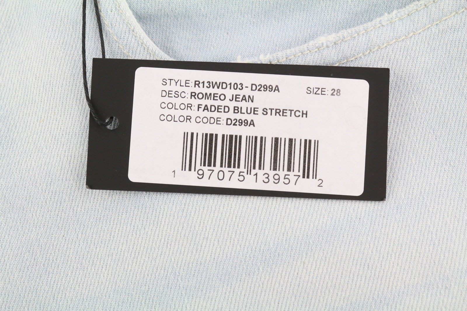 R13 Romeo Women's Jeans 28 Washed Blue Stretch Cropped Ankle Zip Fly Denim