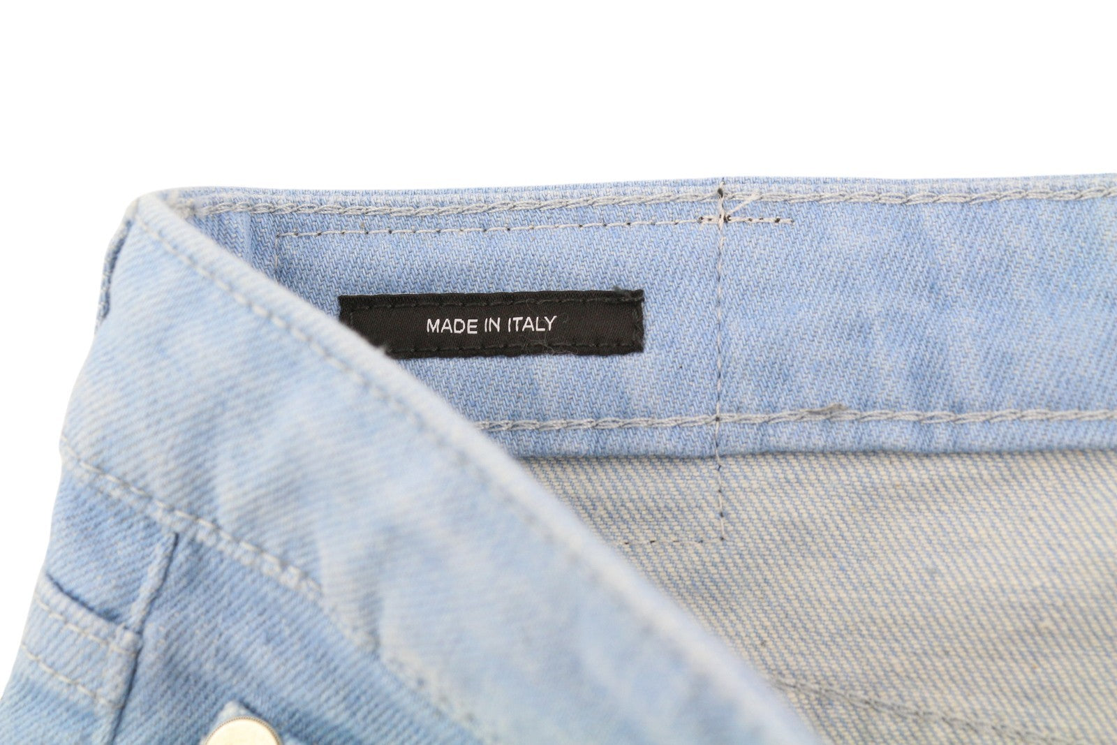 R13 Kick Women's Jeans 29 Baby Blue Stretch Cropped Ankle Washed Denim RRP695