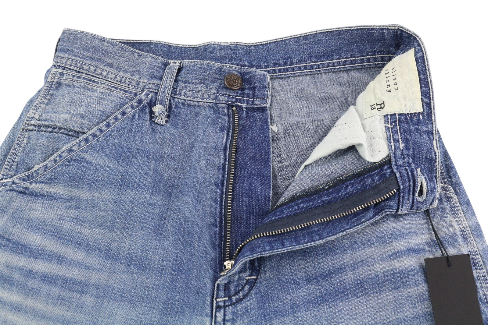 R13 Slim Work Women's Jeans 27 Colson Indigo High Waist Washed Zip Fly